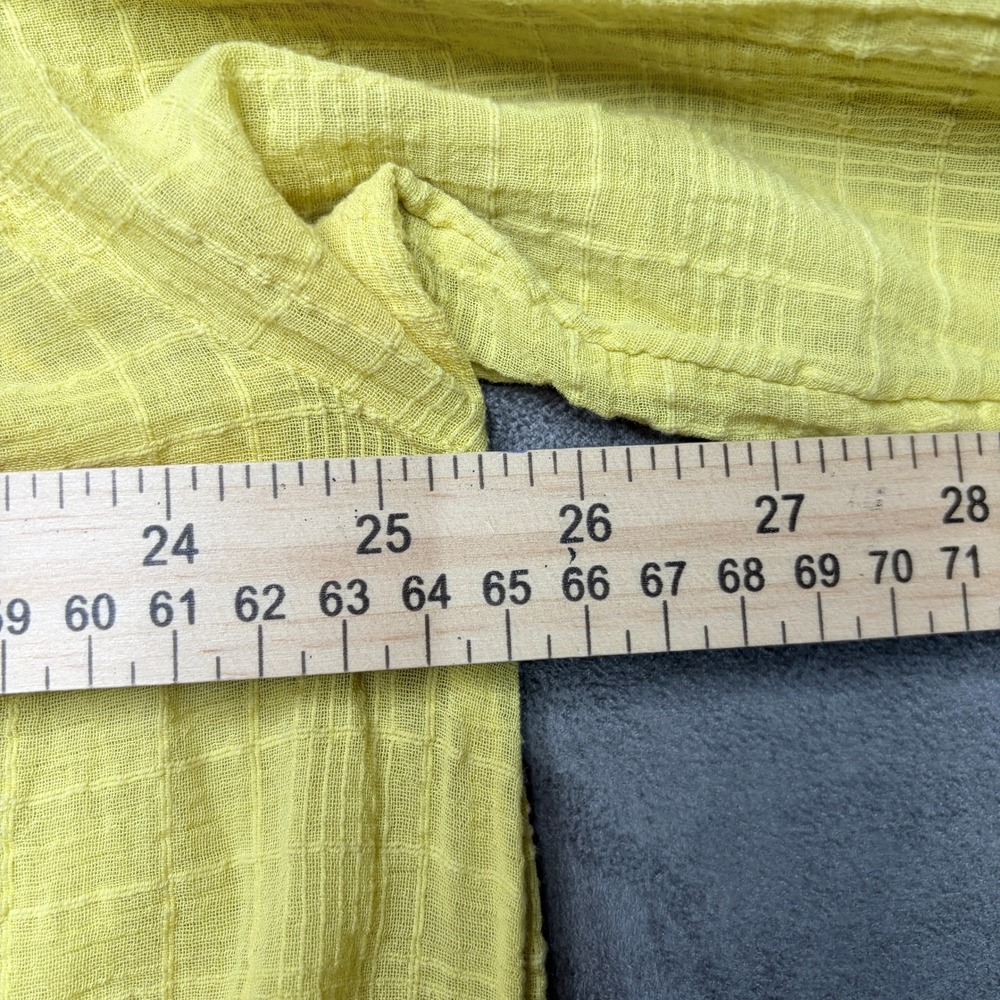 Pilcro Anthropologie Button Down Blouse Womens Large Yellow Swiss Dot Boho Top - Picture 8 of 10